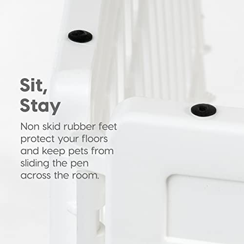 White 8-Panel Dog Playpen Y7200
