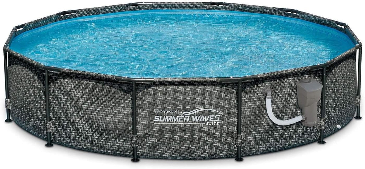 12ft x 33in Round Frame Above Ground Swimming Pool Set with Filter Pump I13548