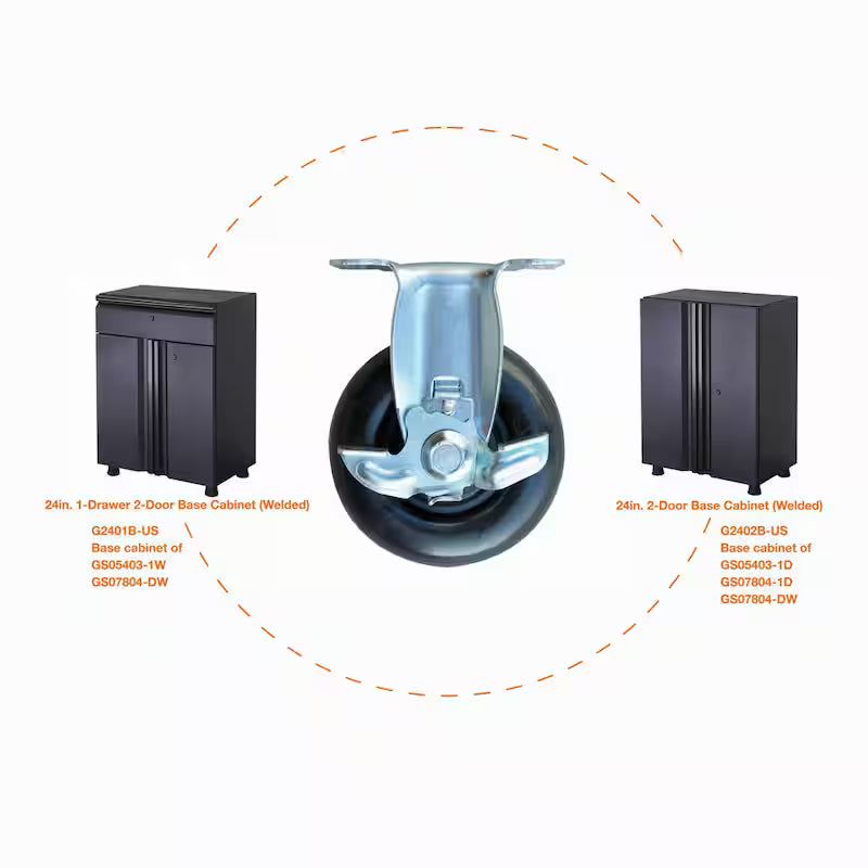Caster Kit for Steel Garage Base Cabinets C44004