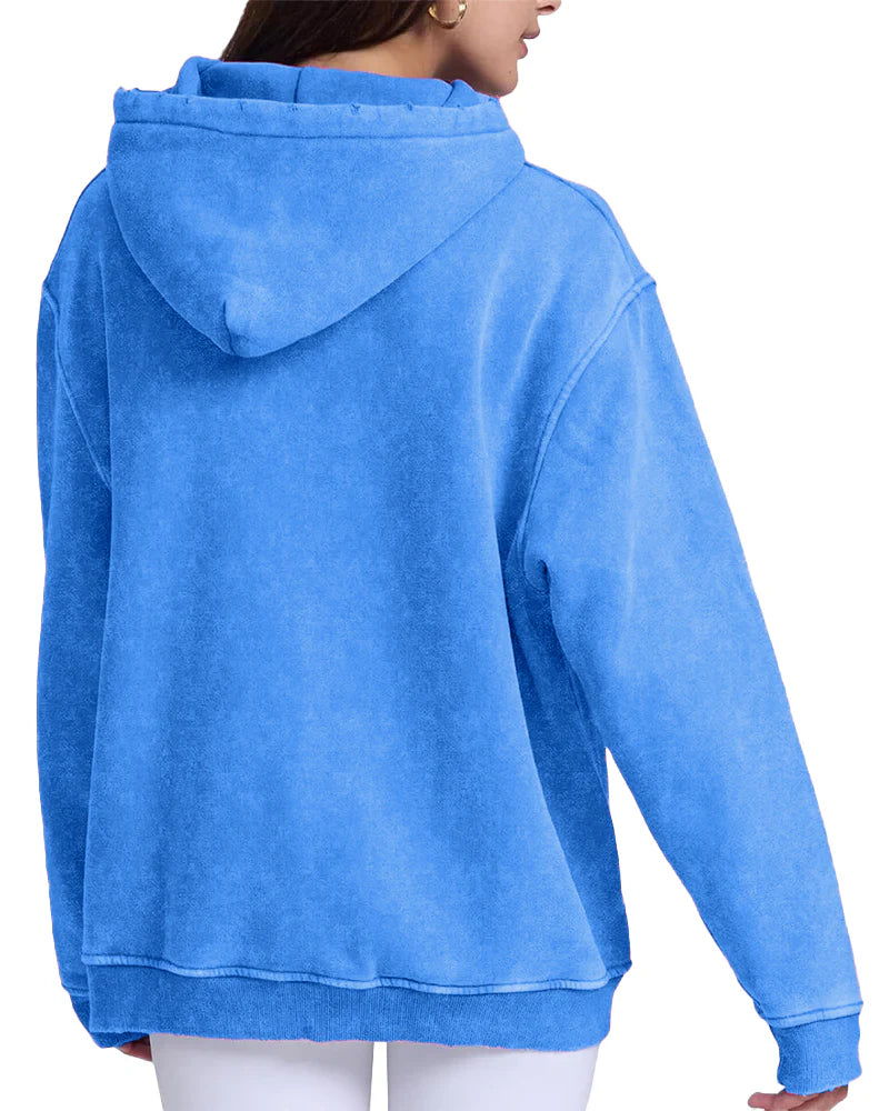 Oversized Acid Wash Hoodie Pullover W170949