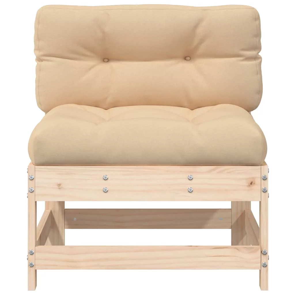 Solid Wood Pine Middle Sofa with Cushions U482