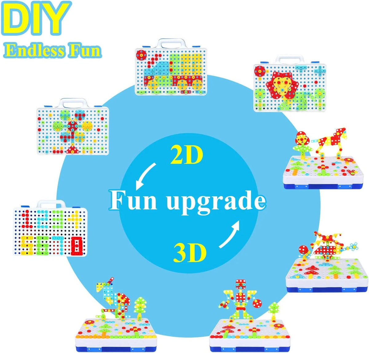 Mosaic Drill Set STEM 3D Construction Engineering Toys Z607