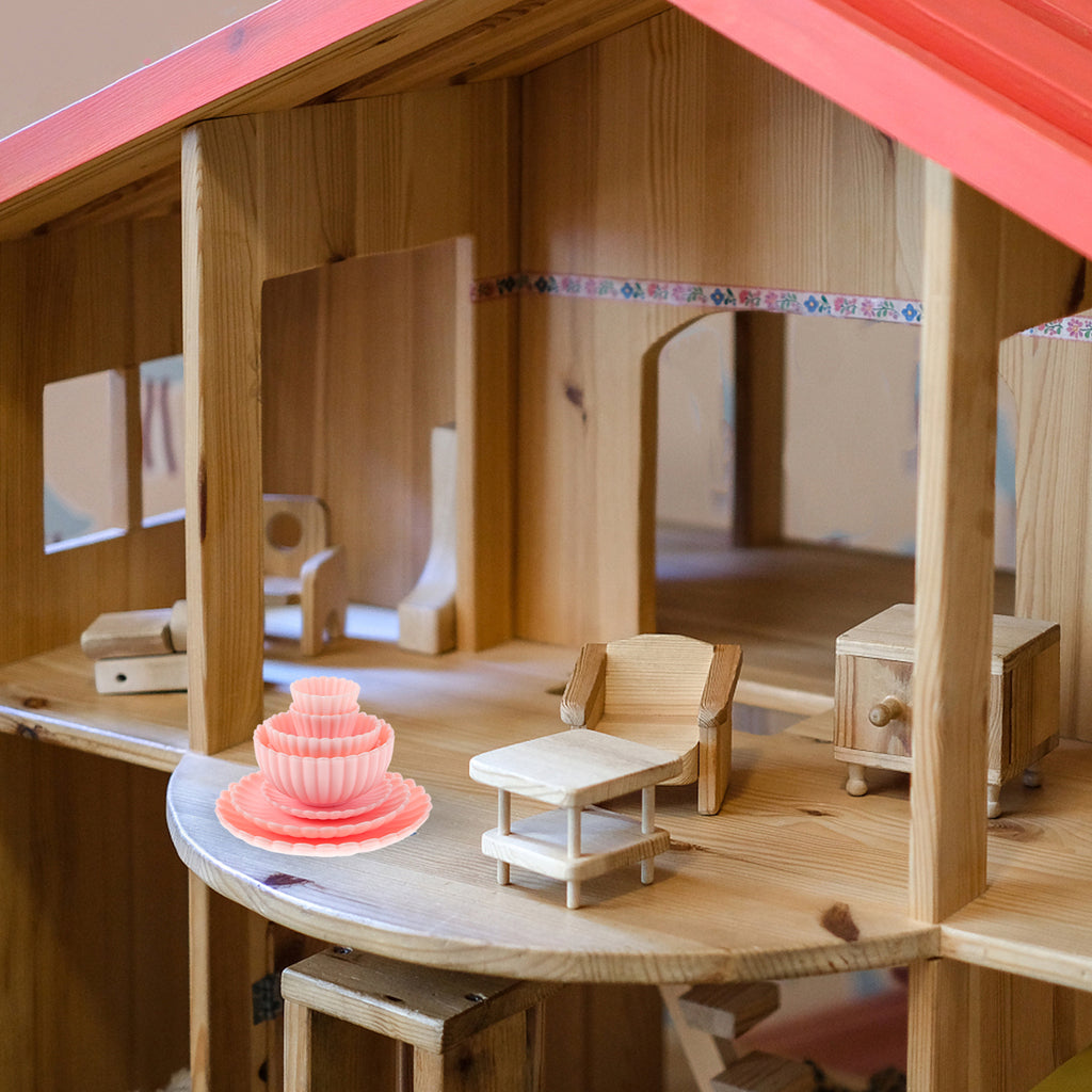 8 Pcs PVC Dollhouse Kitchen Dinnerware Toys Set T88891