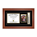 Walnut 2 Single Diploma Frame with 5x7 Photo and Double Matting P680791