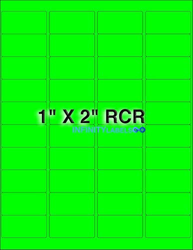 Fluorescent Green Paper 300 Sheets 2 x 1 Laser Labels H941639