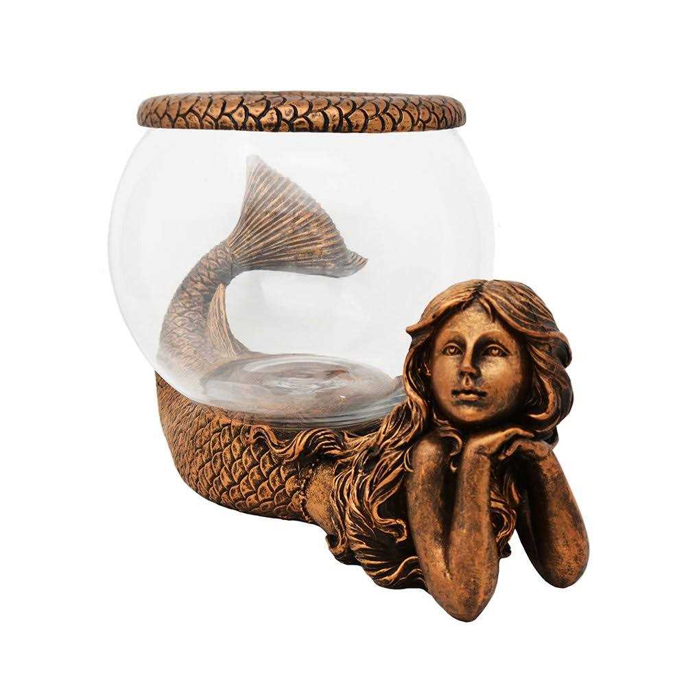 Gold Antiqued Glass Fish Bowl S22327