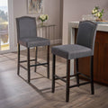 Fabric Barstools (Set of 2) Dark Charcoal/Walnut R9754