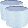 Blue 13" x 13" x 10" Drum Fabric Lamp Shades Set of 2 A83598