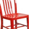 18 Inch Red Galvanized Steel Dining Chair T6382