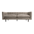 Fossil Gray Velvet Sofa with Black Wood Legs P304789