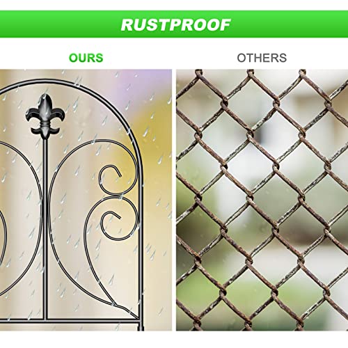 Decorative Garden Fence 10 Pack, 24in x 10ft Rustproof Metal Fencing K7340