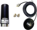 Dual Band VHF UHF Mobile Radio Antenna with Magnetic Base, PL259 Male Connector, 13 feet Cable, SMA Female Connector Adapter T5595
