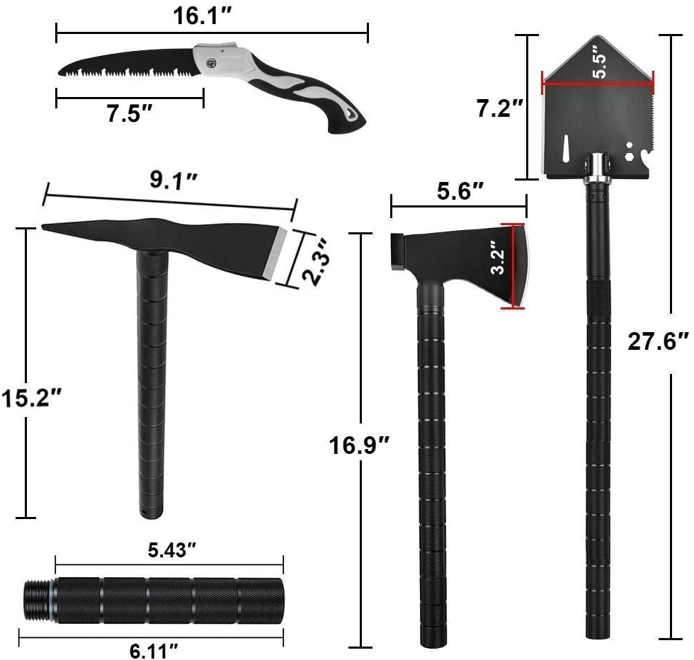 Folding Survival Shovel Multitool with Molle Carrying Bag E5660