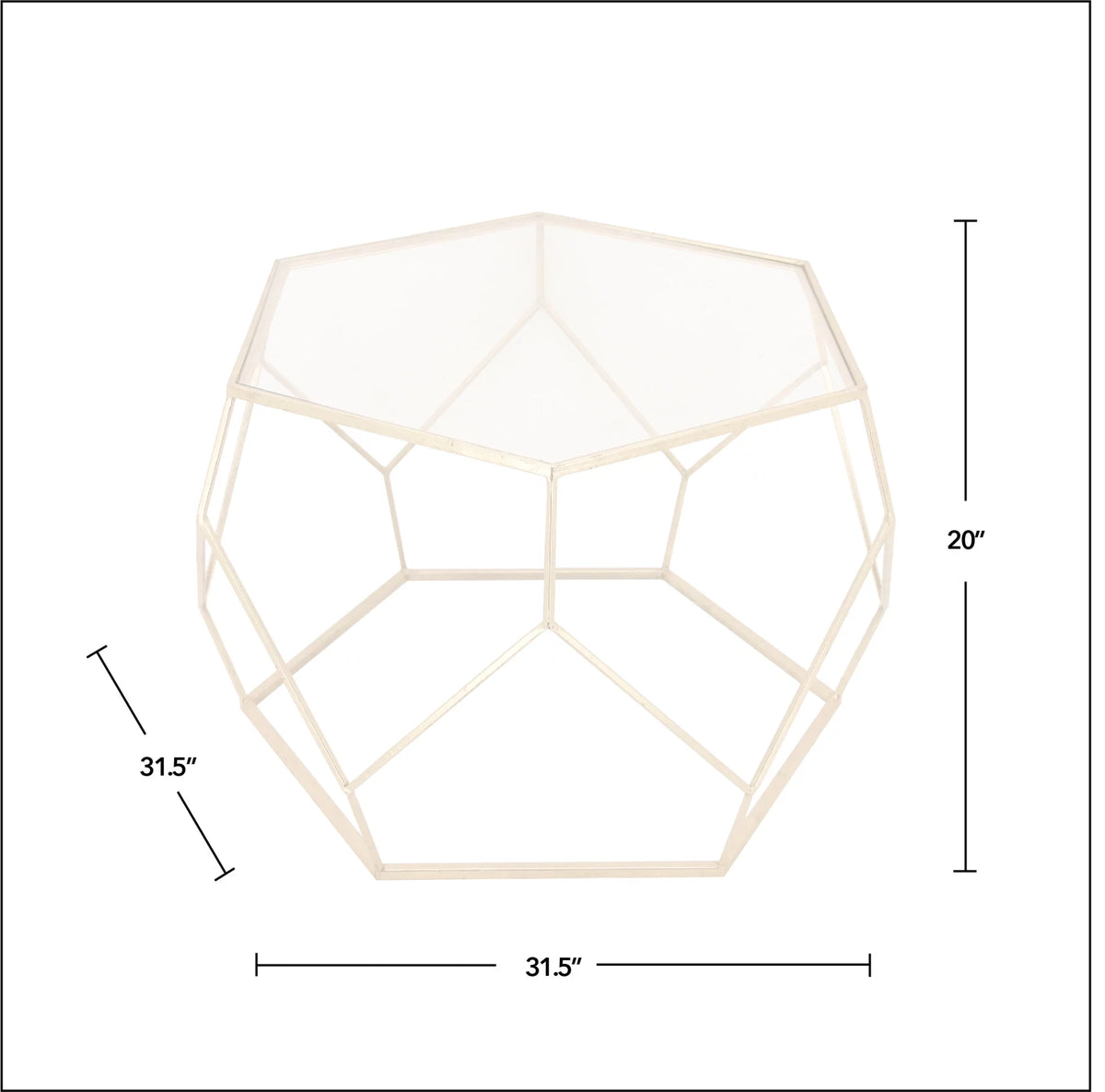 Gold Geometric Metal Coffee Table G277024