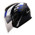 Small Blue Motorcycle Open Face Helmet with Dual Lens S9125