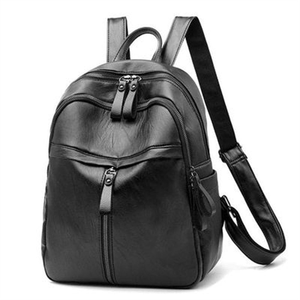 Brown Leather Small Travel Backpack Z9107