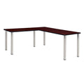 72" L-Desk with Return, Mahogany/Chrome T911