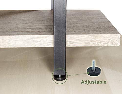3-Tier Gray Oak Metal and Wood Bookshelf E1446