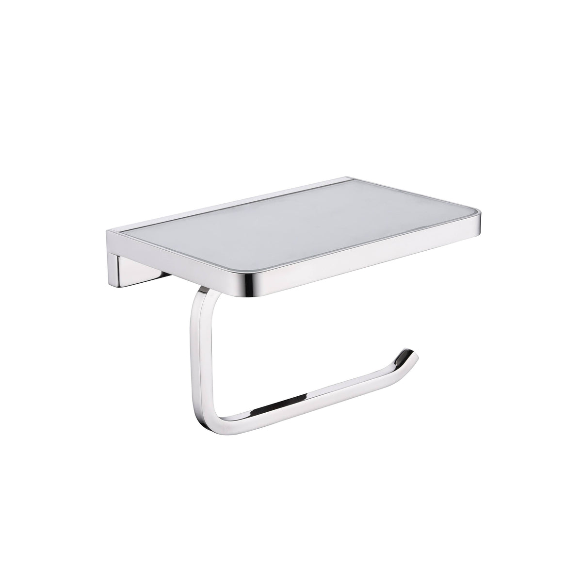 White Glass Shelf with Toilet Paper Holder F32111