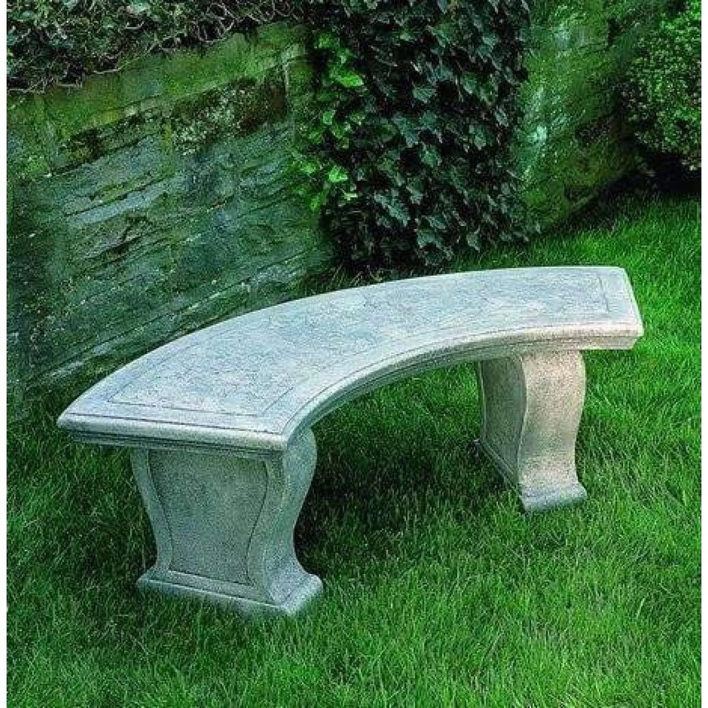 Grey Stone Curved Leaf Bench L171