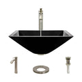 16-1/2x22 Glass Vessel Bathroom Sink with Vessel Faucet G54597