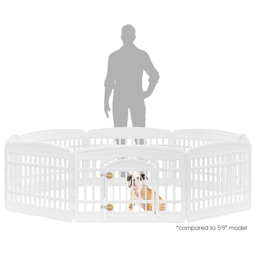 White 8-Panel Dog Playpen Y7200