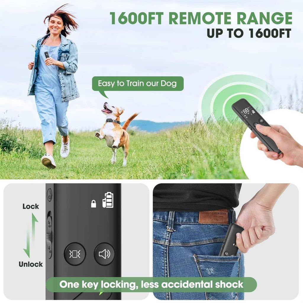 Electric Dog Training Collar with Remote 1600FT Rechargeable Waterproof T262