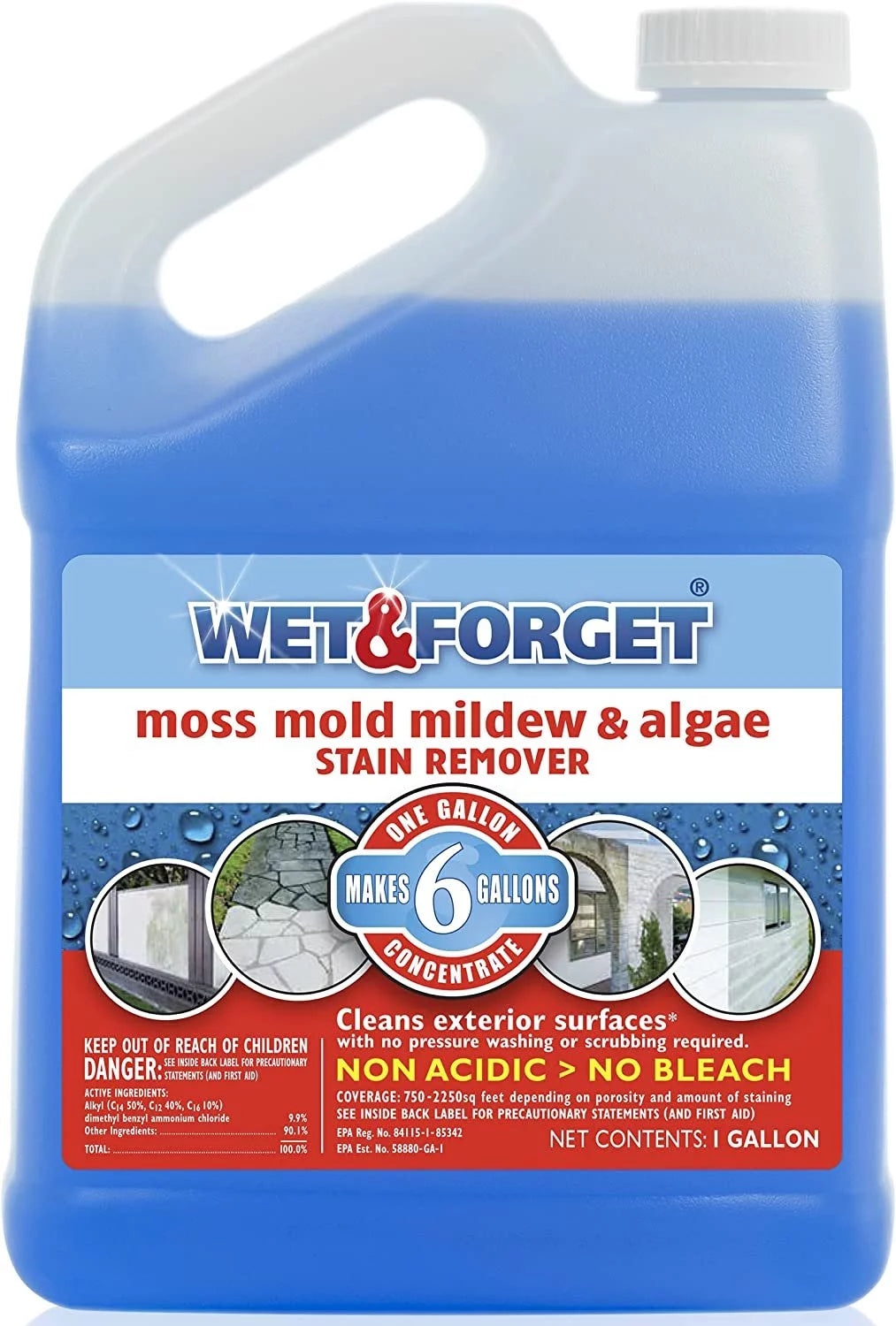 Moss Mold Mildew Algae Stain Remover Outdoor Cleaner Concentrate 128 Fluid Ounces T709