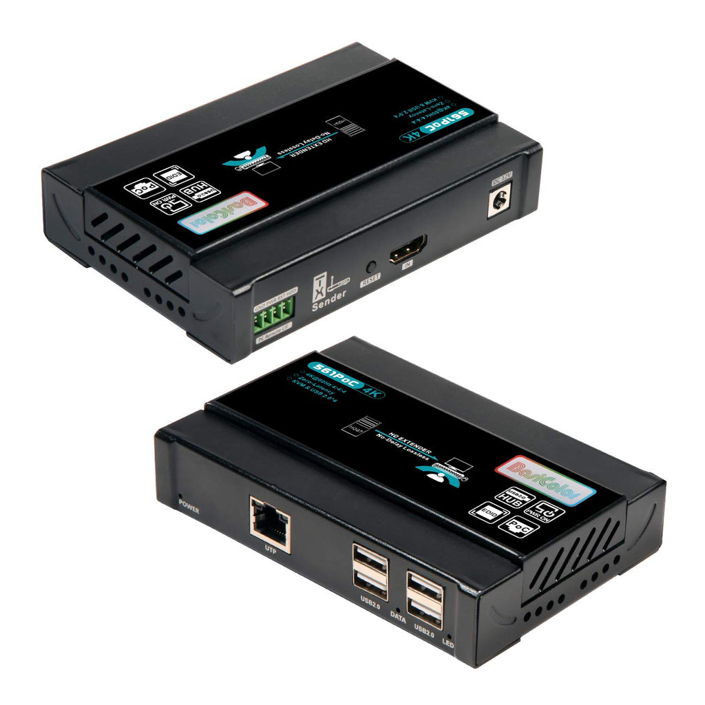 HDMI KVM USB Extender 4K@60Hz Over Cat5e/Cat6 Up to 60m 4 Ports USB Plug&Play W3177