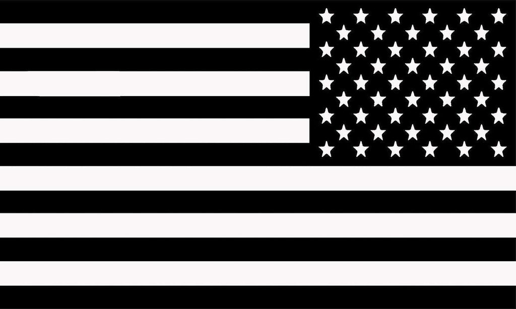 Subdued Black American Flag Decal 3" x 5" M2956