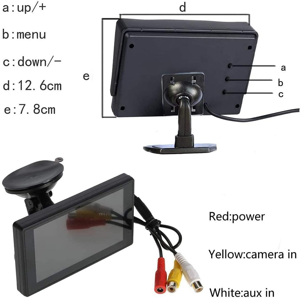 4.3 Inch HD 720P Waterproof Backup Camera with Grid Lines E790