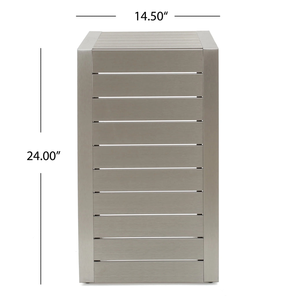 Gray Aluminum Outdoor Club Chairs with Side Table S404894