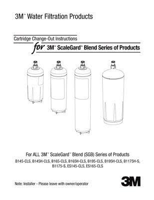 3M ScaleGard Hardness, Chloramines Filter Cartridge F53939