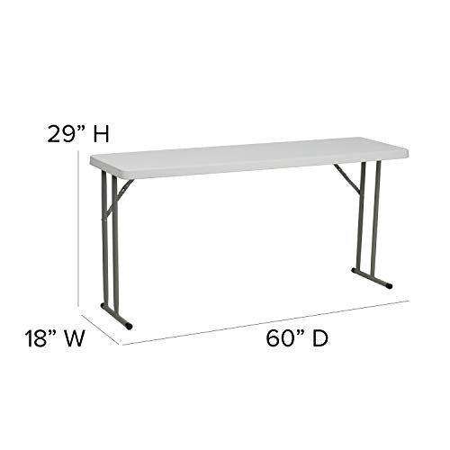 5' White Plastic Folding Training Table F577