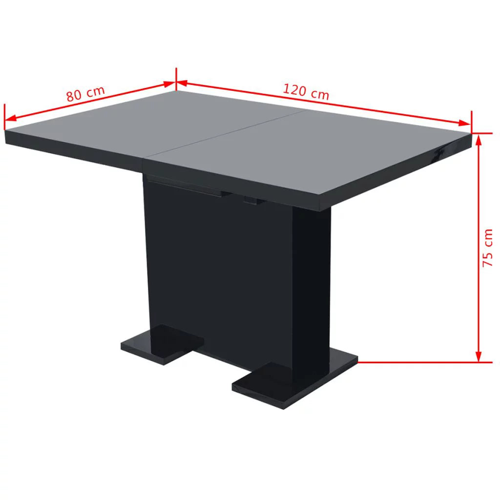 High Gloss Black Extendable Dining Table L28615