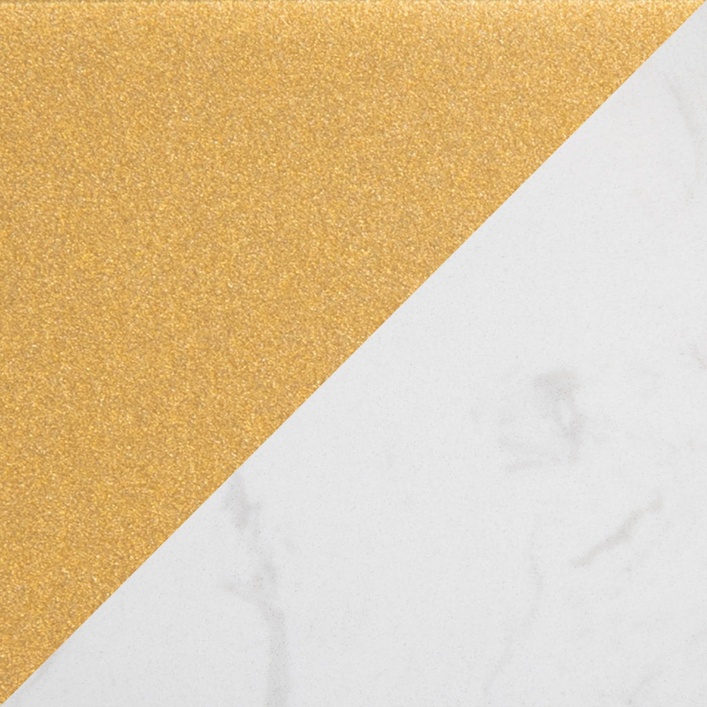 Gold Metal White Marble Side Table U919