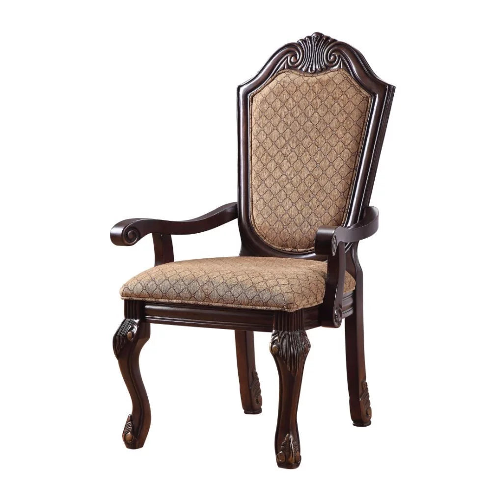 Light Brown and Espresso Arm Chair Set of 2 T969913