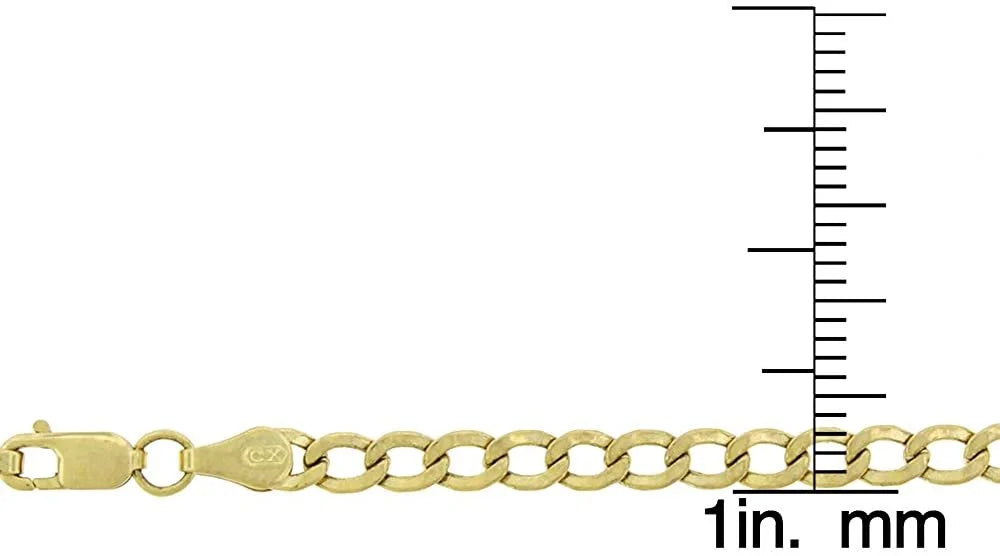 14K Yellow Gold 3.5mm Hollow Cuban Chain Necklace P67794