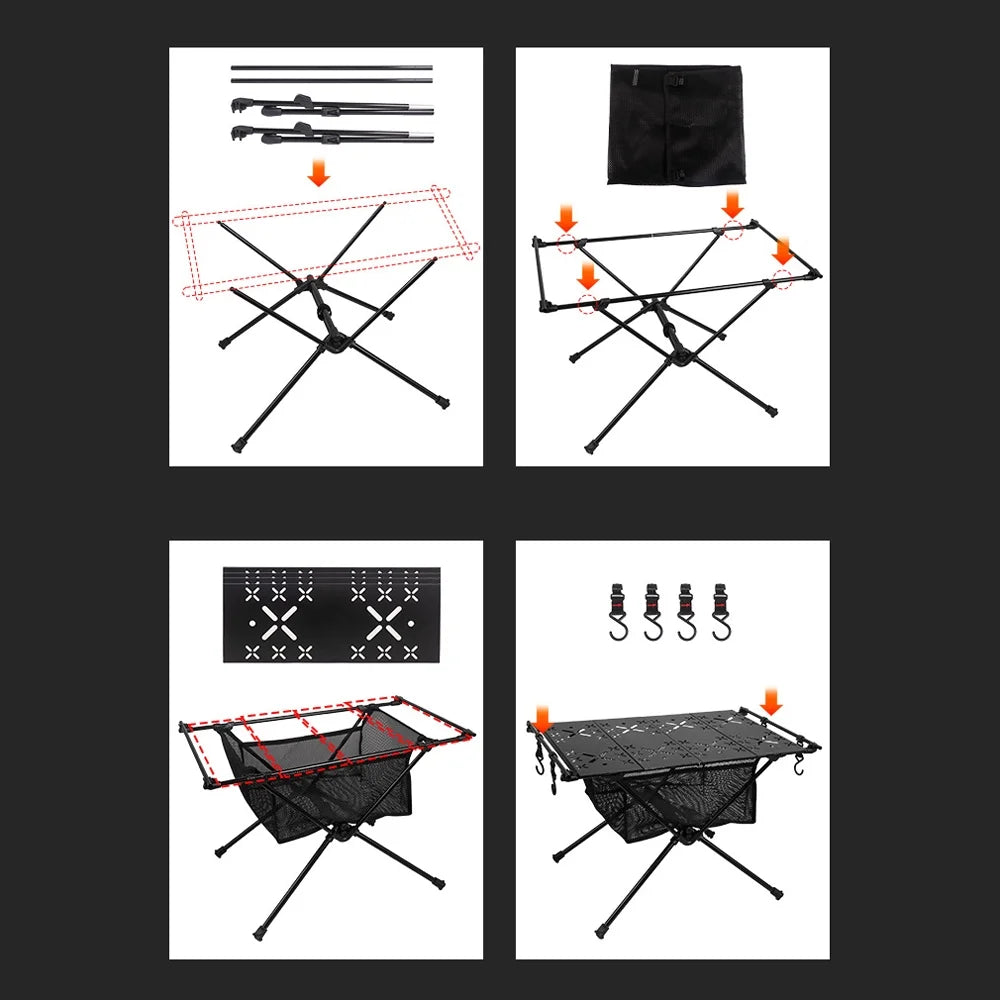 Foldable Aluminum Alloy Camping Table with Storage Bag G981