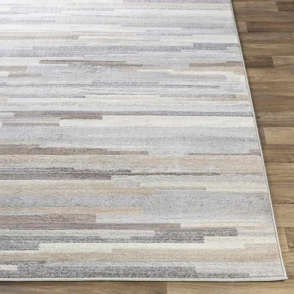 6x9 Gray Tan White Area Rug W678646