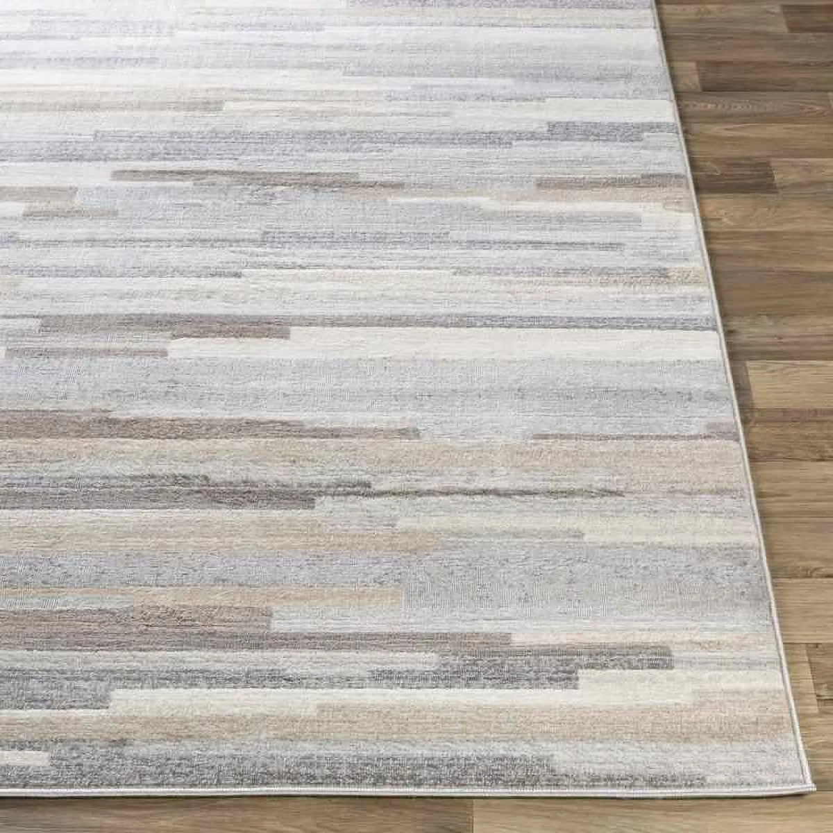 6x9 Gray Tan White Area Rug W678646