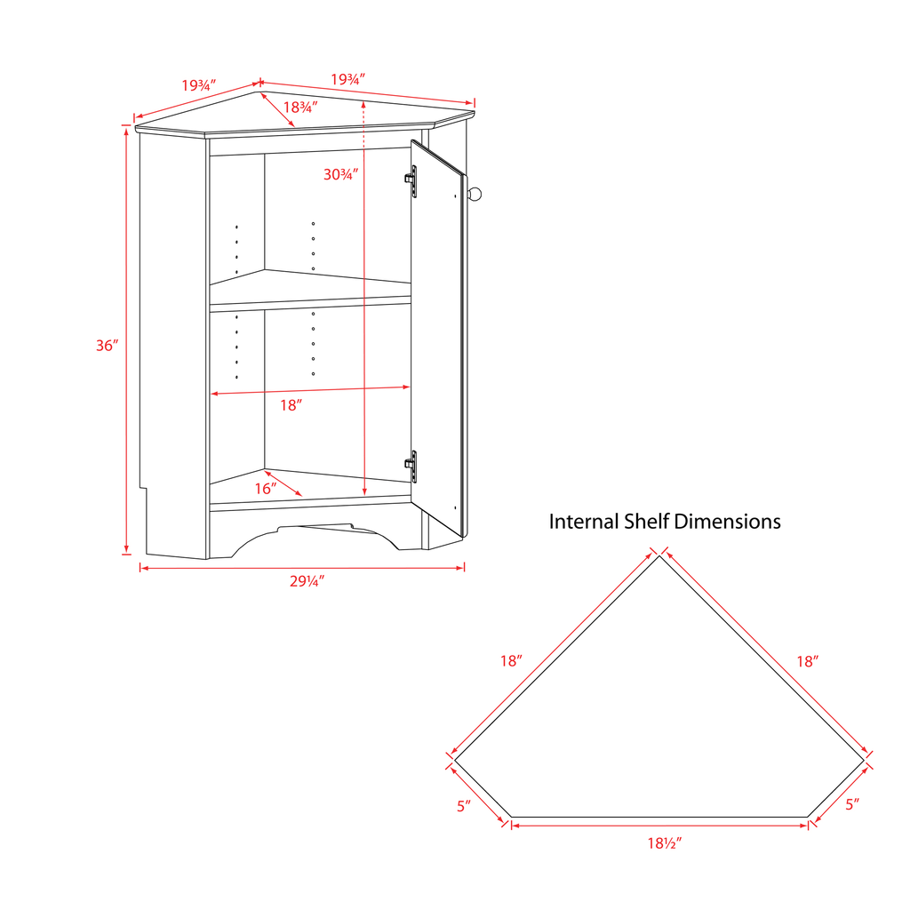 White Corner Storage Cabinet Q6661