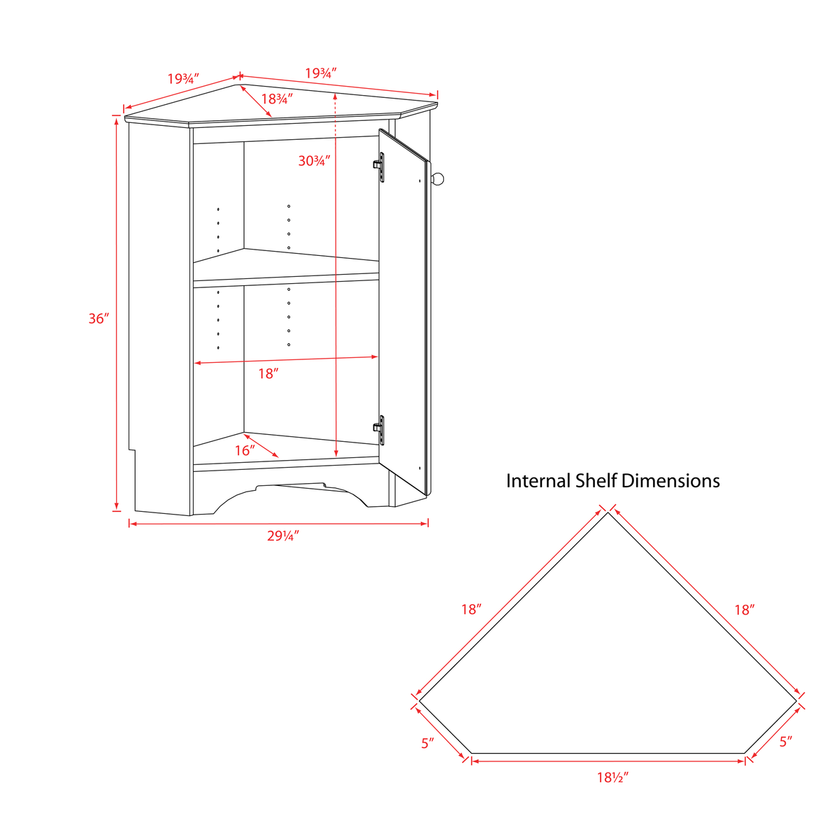White Corner Storage Cabinet Q6661