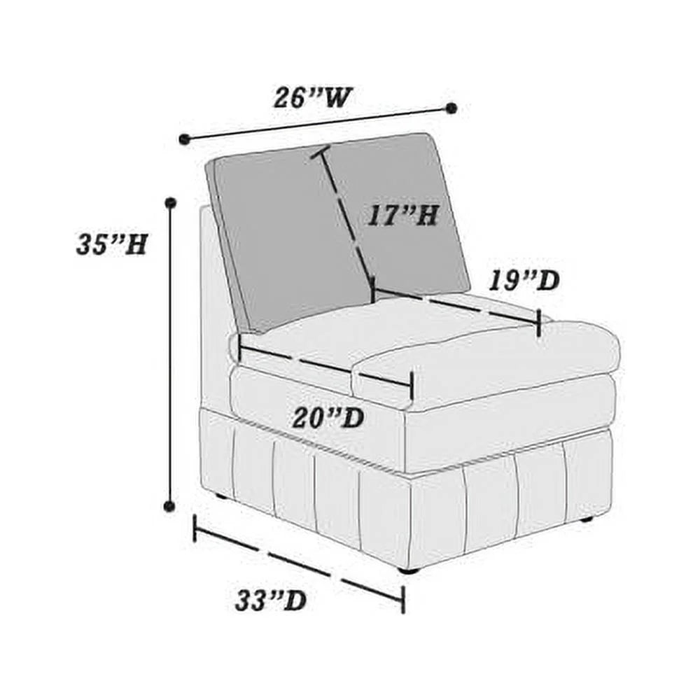 Armless Modular Sectional Sofa O39768