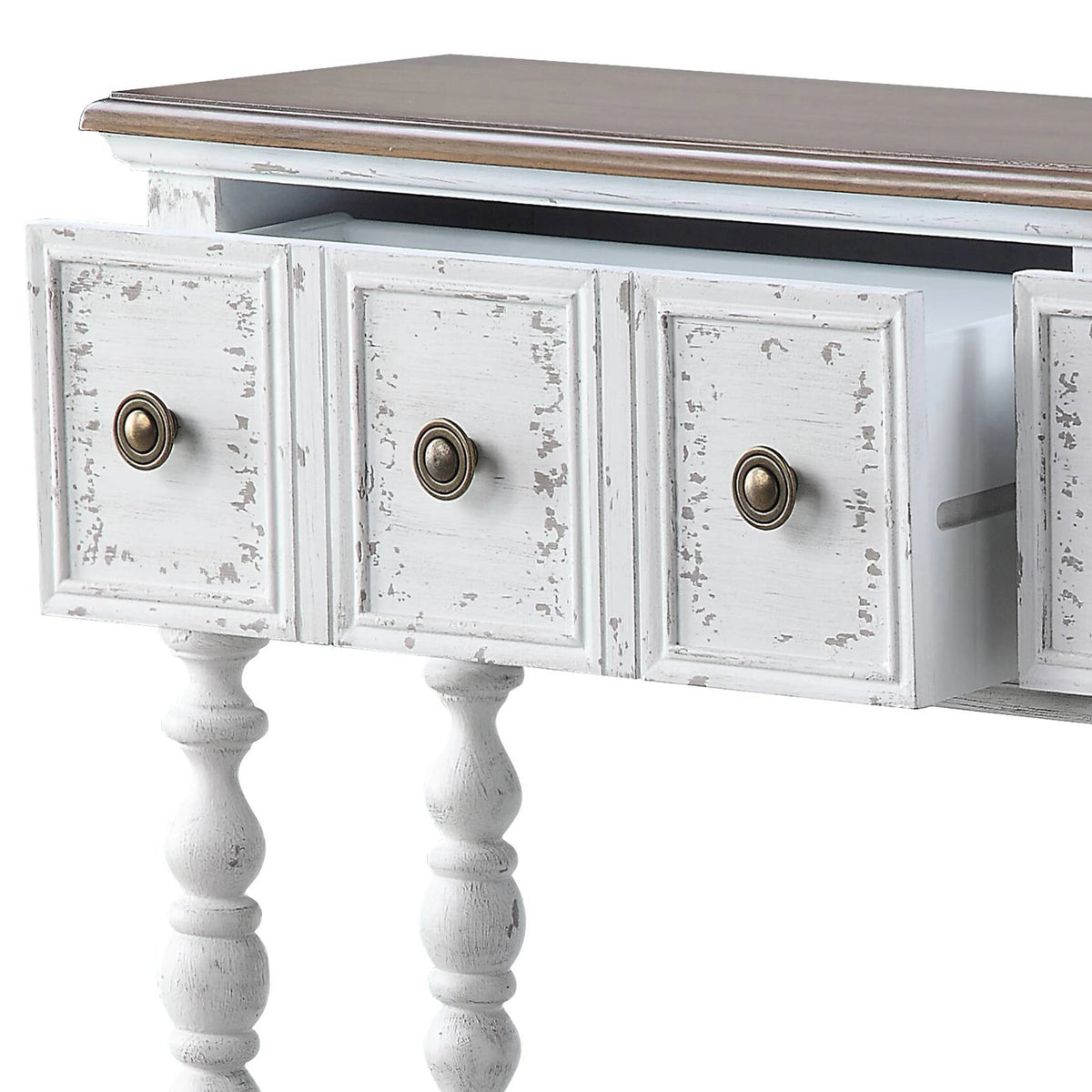 Dark Charcoal and Antique White Console Table R6312