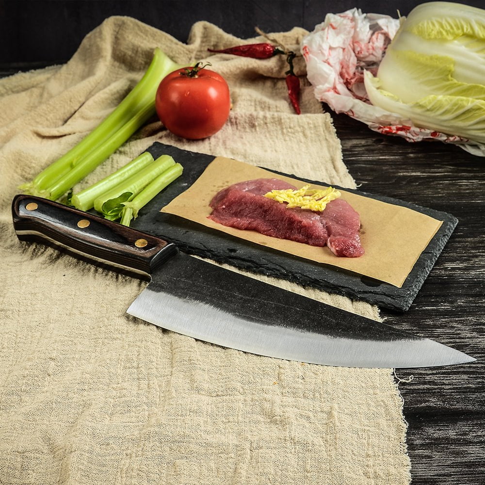 Hand Forged Butcher Knife with Leather Sheath P441554