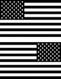 Subdued Black American Flag Decal 3" x 5" M2956