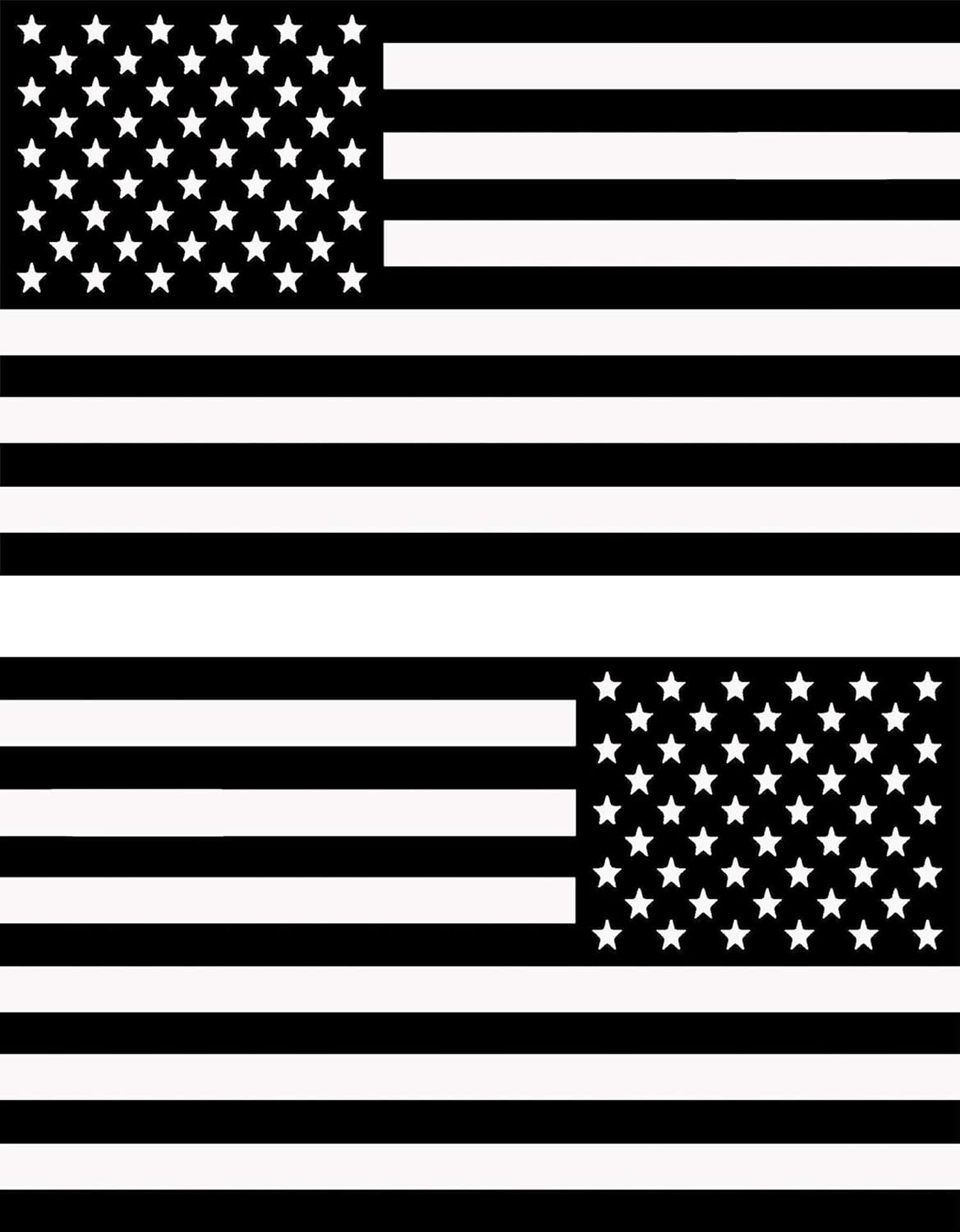 Subdued Black American Flag Decal 3" x 5" M2956