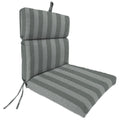 Mulberry Red Stripe Rectangular Outdoor Chair Cushion with Ties V680