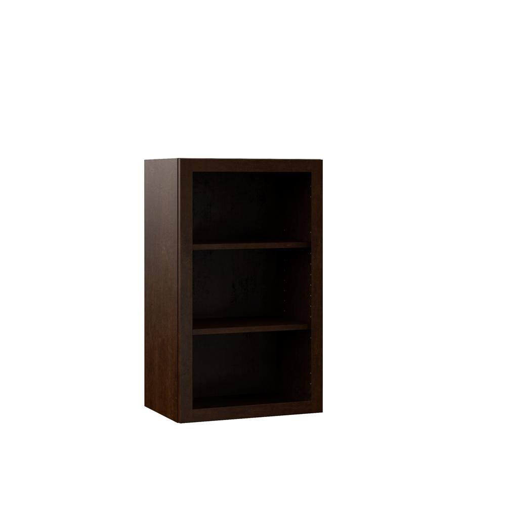 Espresso Brown Wall Open Shelf Kitchen Cabinet Q628747